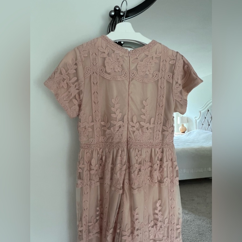 Embroidery blush dress